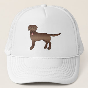 Chocolate Brown Labrador Retriever Cartoon Dog Trucker Pet