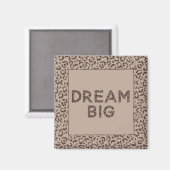 Chocolate Brown Mocha Cream Leopard Glitter Dream Magneet (Voorkant / Achterkant)