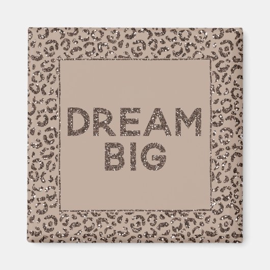 Chocolate Brown Mocha Cream Leopard Glitter Dream Magneet (Voorkant)