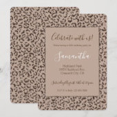 Chocolate Brown Mocha Cream Leopard Print Glitter Kaart (Voorkant / Achterkant)