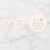 Chocolate Brown Monogram Classic Wedding Confetti (Achterkanten)