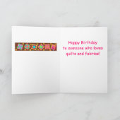 Chocolate Brown Patchwork Quilt Art Happy Birthday Kaart (Binnen)