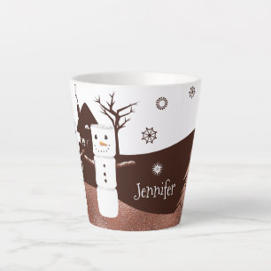 Chocolate Brown persoonlijke kerstMokken Latte Mok