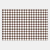 Chocolate Brown Plaid Gingham Inpakpapier Vel (Voorkant)