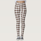 Chocolate Brown Plaid Gingham Leggings (Voorkant)