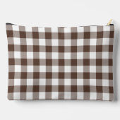 Chocolate Brown Plaid Gingham Personalized Etui (Achterkant)