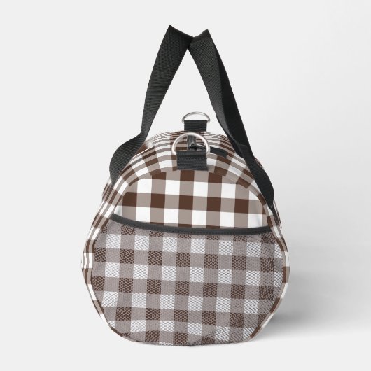 Chocolate Brown Plaid Gingham Personalized Plunjezak (Rechts)