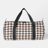 Chocolate Brown Plaid Gingham Personalized Plunjezak (Achterkant)