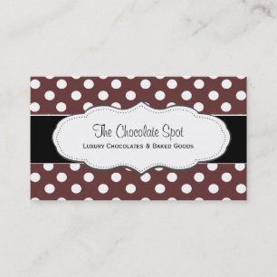 Chocolate Brown Polka Dot Visitekaartjes