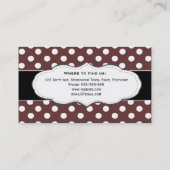 Chocolate Brown Polka Dot Visitekaartjes (Achterkant)