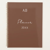 Chocolate Brown Professional Planner with name (Devant)