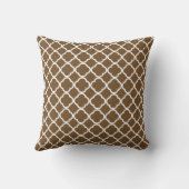Chocolate Brown Quatrefoil; schoolbord Kussen (Achterkant)