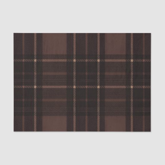 Chocolate Brown Tartan Tissue Paper Tissuepapier (Voorkant)