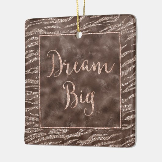 Chocolate Brown Zebra Glitter Dream Keramisch Ornament (Links)