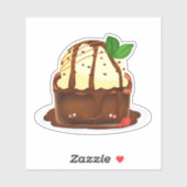 Chocolate Brownie With Vanilla Ice Cream Sticker (Vel)