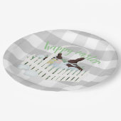 Chocolate Bunnies Eggs Grey Paaspapier Bord (Gekanteld)