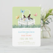 Chocolate Bunny Easter Brunch Egg Hunt Invitation (Debout devant)