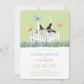 Chocolate Bunny Easter Brunch Egg Hunt Invitation (Devant)