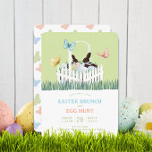 Chocolate Bunny Easter Brunch Egg Hunt Invitation Kaart