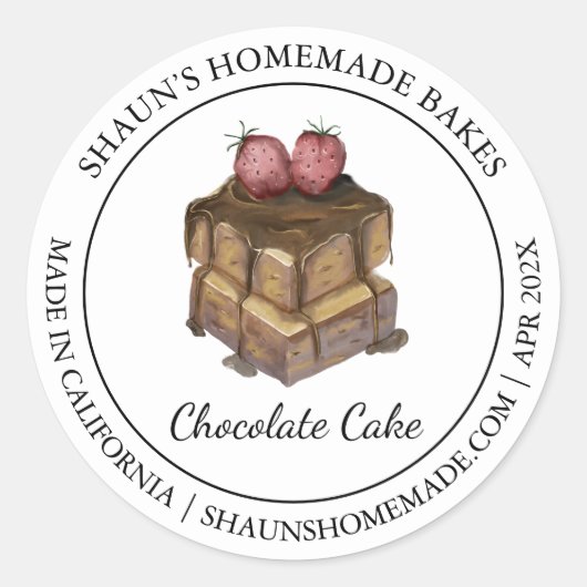 Chocolate Cake Baking Modern label (Voorkant)