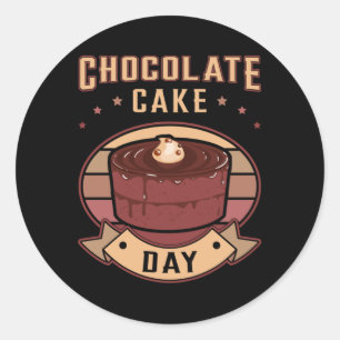 Chocolate Cake Day Snoep Sweet Cacao cadeau idee Ronde Sticker