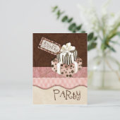 Chocolate Cake Verjaardagsfeest Uitnodiging (Staand voorkant)