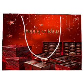 Chocolate Candy Christmas Holiday Gift Bag Groot Cadeauzakje (Achterkant)