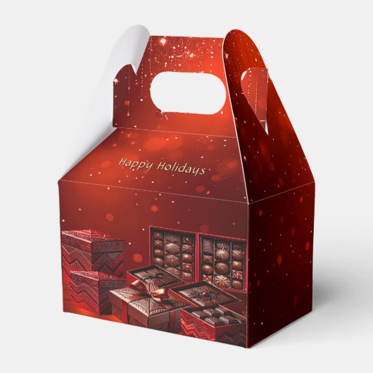 Chocolate Candy Christmas Holiday Gift Box Bedankdoosjes (Voorkant Zijde)