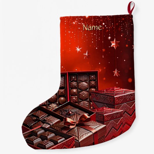 Chocolate Candy Holiday Stocking Grote Kerstsok (Achterkant)