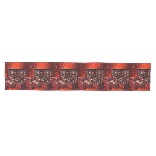 Chocolate Candy Holiday Table Runner Medium Tafelloper (Horizontaal)