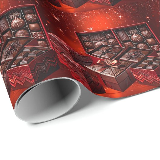 Chocolate Candy Holiday Wrapping Paper Cadeaupapier (Rol Hoek)