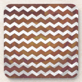 Chocolate Carmel Swirl Chevron Pattern Drankjes Onderzetter (Voorkant)