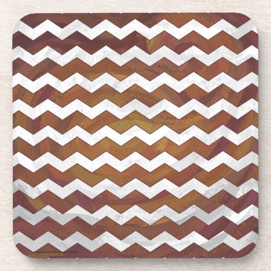 Chocolate Carmel Swirl Chevron Pattern Drankjes Onderzetter (Voorkant)