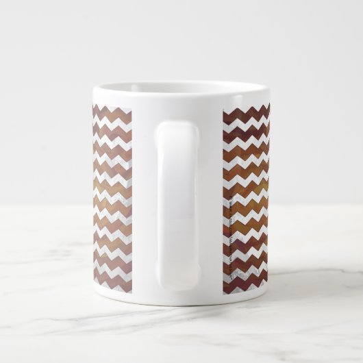 Chocolate Carmel Swirl Chevron Pattern Jumbo Beker (Achterkant)