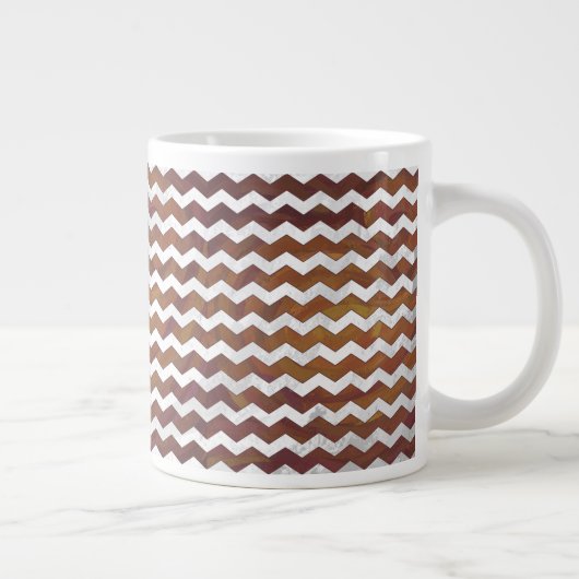 Chocolate Carmel Swirl Chevron Pattern Jumbo Beker (Rechts)