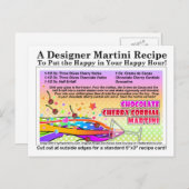 Chocolate Cherry Cordial Martini Recept Briefkaart (Voorkant / Achterkant)