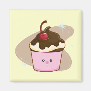Chocolate Cherry Cupcake Magneet