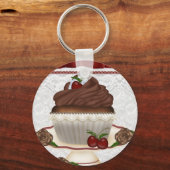 Chocolate Cherry Cupcake Sleutelhanger (Voorkant)