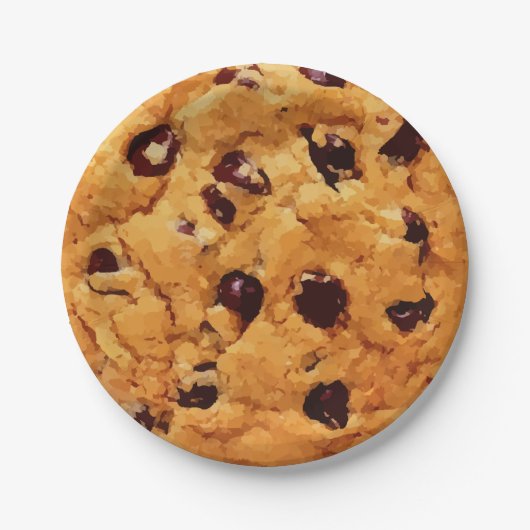 Chocolate Chip Cookie Afbeelding Papieren Bordje (Voorkant)