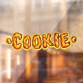 Chocolate Chip Cookie Biscuit Bakery Raamsticker (Vel 2)
