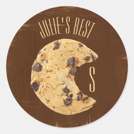 Chocolate Chip Cookie Bite Classic Round Sticker (Voorkant)