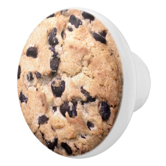 Chocolate Chip Cookie close-up Keramische Knop (Rechts)