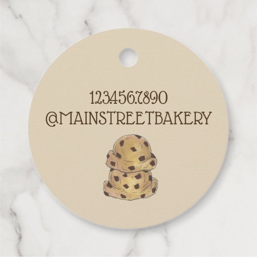 Chocolate Chip Cookie Dough Bakery Pastry Chef Bedankjes Labels (Achterkant)