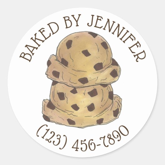 Chocolate Chip Cookie Dough Bakery Pastry Chef Ronde Sticker (Voorkant)