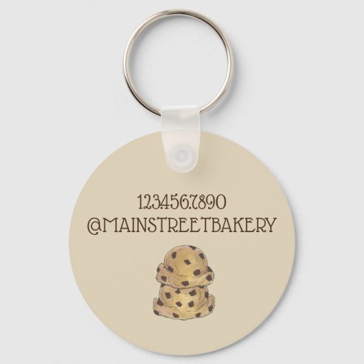 Chocolate Chip Cookie Dough Bakery Pastry Chef Sleutelhanger (Achterkant)