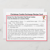 Chocolate Chip Cookie Exchange Recipe Kerstmis Feestdagenkaart (Achterkant)