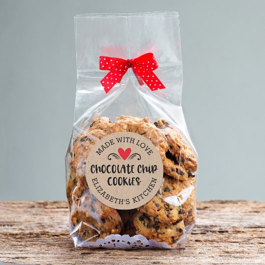 Chocolate Chip Cookie Kraft gemaakt van de liefde  Ronde Sticker