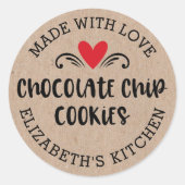 Chocolate Chip Cookie Kraft gemaakt van de liefde  Ronde Sticker (Voorkant)