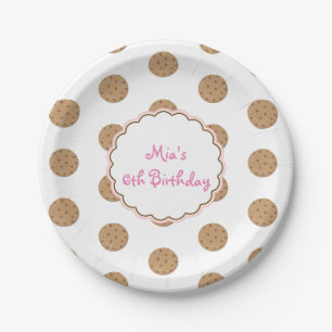 Chocolate Chip Cookie Meisjes Verjaardagsfeest Bor Papieren Bordje
