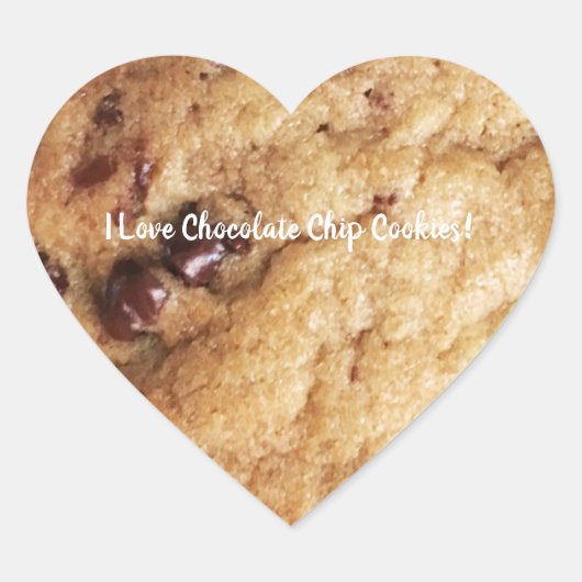 Chocolate Chip Cookie Persoonlijke tekst Hart Sticker (Voorkant)